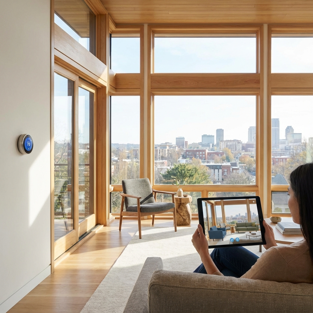 Person using a tablet to plan a home renovation project in Athens, GA