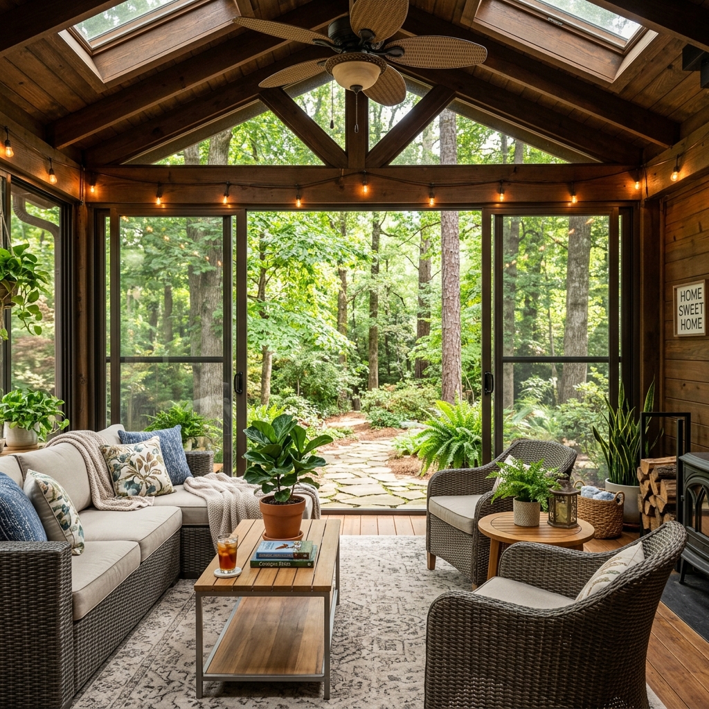 Interior view of Eze-Breeze 3-season room in Oconee County